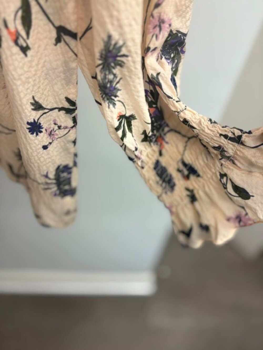 Silk Blend Blouse - Romantic Floral Top